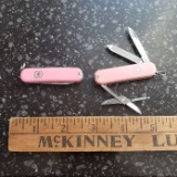 Lot of 2 Pink Swiss Army Knives