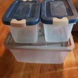 Lot of 3 Plastic Storage Containers with Lids