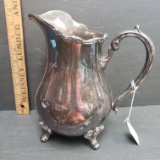 Vintage Webster Wilcox Silver Plate Water Pitcher, American Rose Pattern