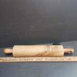 Solid Piece Wood Hand Carved Rolling Pin 