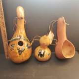 Lot of 3 Decorative Gourds