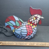 Tiffany Style Rooster Stained Glass Lamp