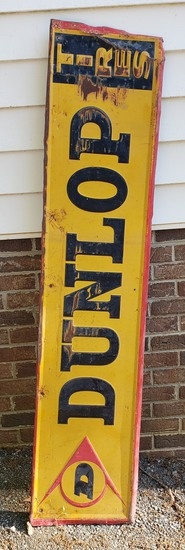 Vintage Metal Dunlop Tires Advertising Sign