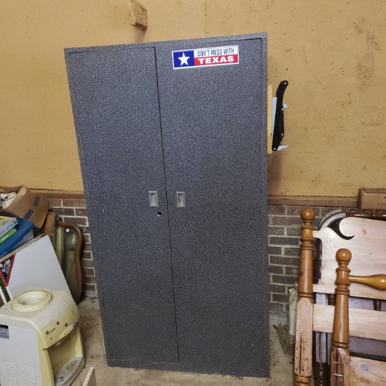 Heavy Granite Look Cabinet with Can Crusher Mounted on Side