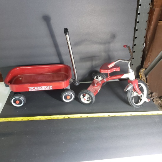 Vintage Toy Speedway Tricycle and Wagon