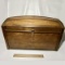 Nice Small Wooden Camel Top Trunk with Floral Lining