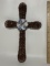 Copper Wire Cross with Porcelain Center