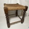 Vintage Wooden Stool with Turned Legs