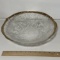 Large Textured Glass Serving Bowl with Gilt Edge
