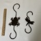 Pair of Metal Frog & Dragonfly Double Ended Hooks
