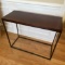 Metal Side Table with Wooden Top