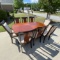 Beautiful 9 pc Wooden Dining Set with Leaf & Upholstered Seats