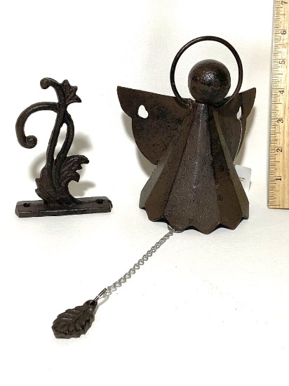 Cast Iron Angel Bell with Cast Iron Hook