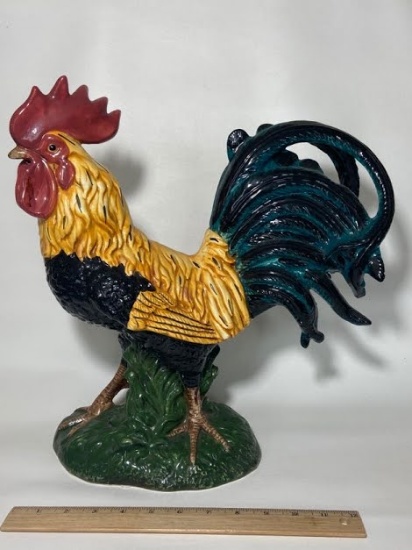Large Ceramic Rooster Statue