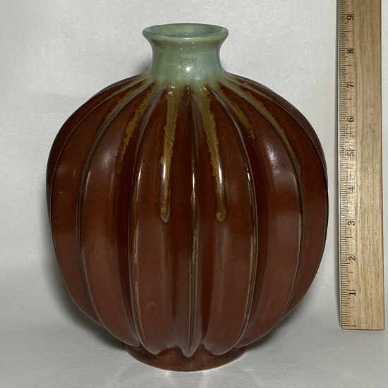 Pretty Iridescent Pumpkin Shaped Ceramic Vase