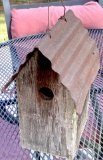 Wooden Bird House with Metal Roof