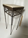 Small Metal Tile Top Side Table