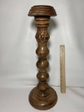 Tall Turned Wood Candle Pedestal