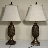 Pair of Bronze Tone Lamps