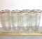 Set of 4 Vintage Vine Drinking Glasses with Gilt Stripe Around Top