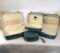 Vintage Set of Blue Suitcases - Assorted Sizes and Hat Box