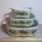 Set of Vintage Pyrex Spice of Life Baking Dishes with 2 Lids