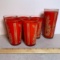 Set of 6 Red Oriental Design Drinking Glasses