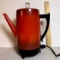 Red Retro Electric Percolator with Brewing Basket & Electrical Cord