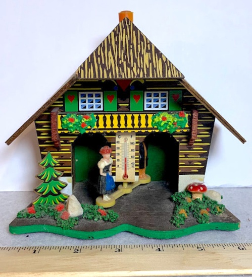 Vintage German Black Forest Weather Thermometer House