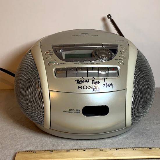 Silver Sony Radio/CD/Cassette Player