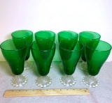 Set of 8 Vintage Anchor Hocking Forest Green Boopie Ice Tea Glasses