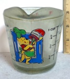 Vintage Glass Winnie the Pooh Measuring Cup - By Anchor Hocking