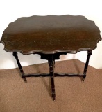 Vintage Wooden Turtle Top Accent Table
