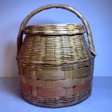 Vintage Wicker Basket with Lid