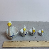 Vintage Stackable Porcelain Seated Duck Measuring Spoons