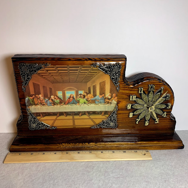 Vintage Wooden Last Supper Clock