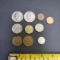 Lot of Coins and Tokens, 2 Kennedy Half Dollars, 1 Susan B Anthony, Misc. Foreign Coins and Tokens