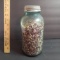 Vintage Ball Blue Half Gallon Mason Jar with Zinc Lid Filled with Dried Beans