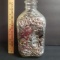 Vintage Half Gallon Chicago Guernsey Milk Bottle Filled With Bottle Tabs