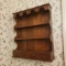 Vintage Wood Wall Display Shelf with 4 Small Drawers