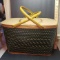 Vintage Picnic Basket Filled with First Aid Supplies