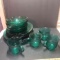 Lot of Vintage Green Glass Dinnerware