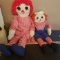 Vintage Cloth Raggedy Ann and Andy Dolls