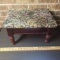 Beautiful Wooden Footstool with Embroidered Top