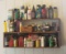 Wood Wall Shelf and Contents, Automotive Supplies and Other