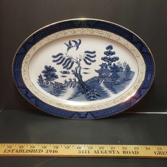 Double Phoenix Nikko Ironstone Japan Blue Willow Platter