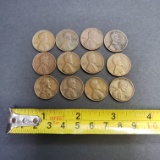 Lot of 12 Wheat Pennies Assorted Dates