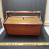 Vintage Wood Shoe Shine Box with Some Brushes