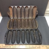 Lot of 3 Vintage Cast Iron Corn Stick Pans