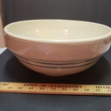 Vintage Blue Stripe Pottery Bowl